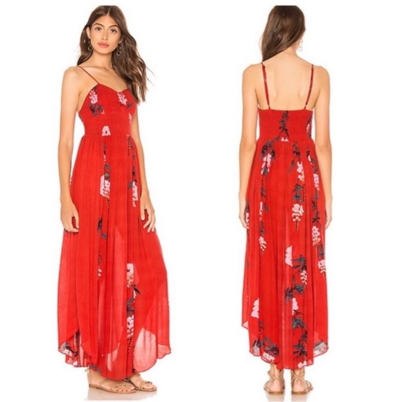 FREE PEOPLE 🌹’Beau’ Floral Print Smocked Maxi Dress - Picture 9 of 16
